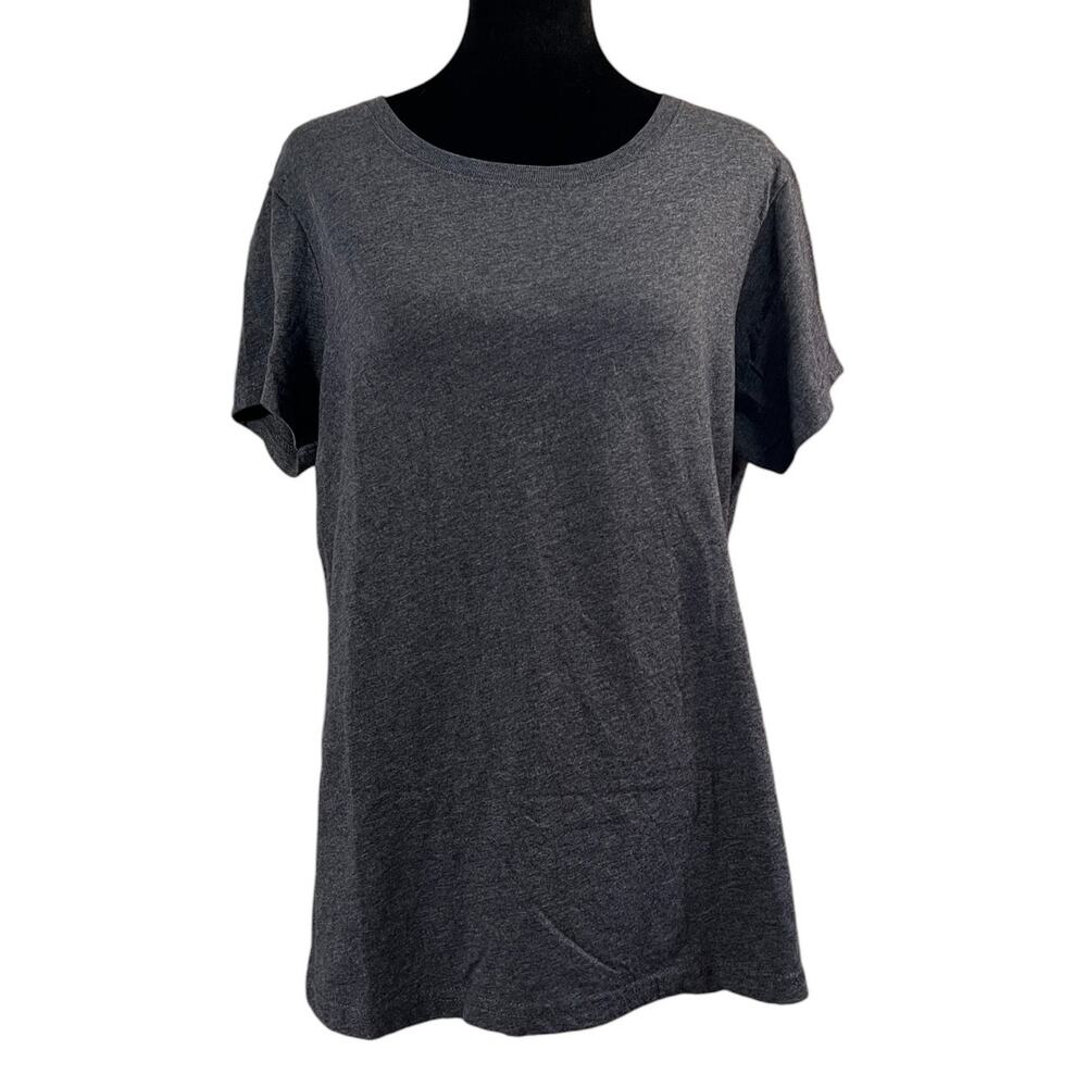 LAT Short Sleeve Crew Neck Tee Smoke Gray Basic T‑Shirt Size Large
